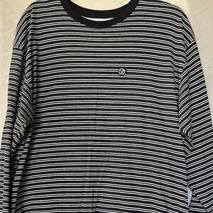 Vans Shirt Striped Black and White Long Sleeve Size L